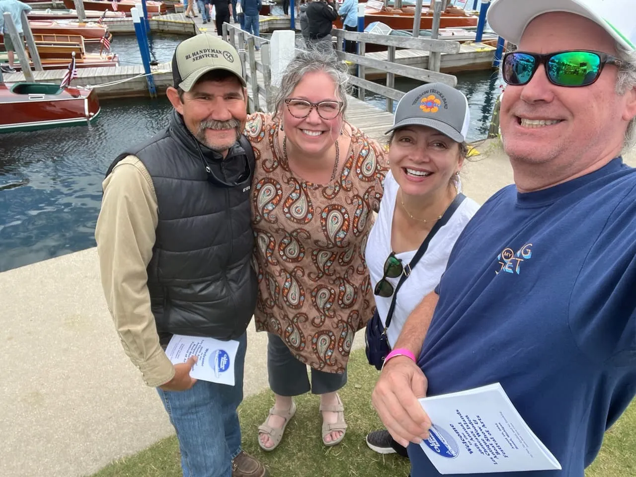 Friends at marina