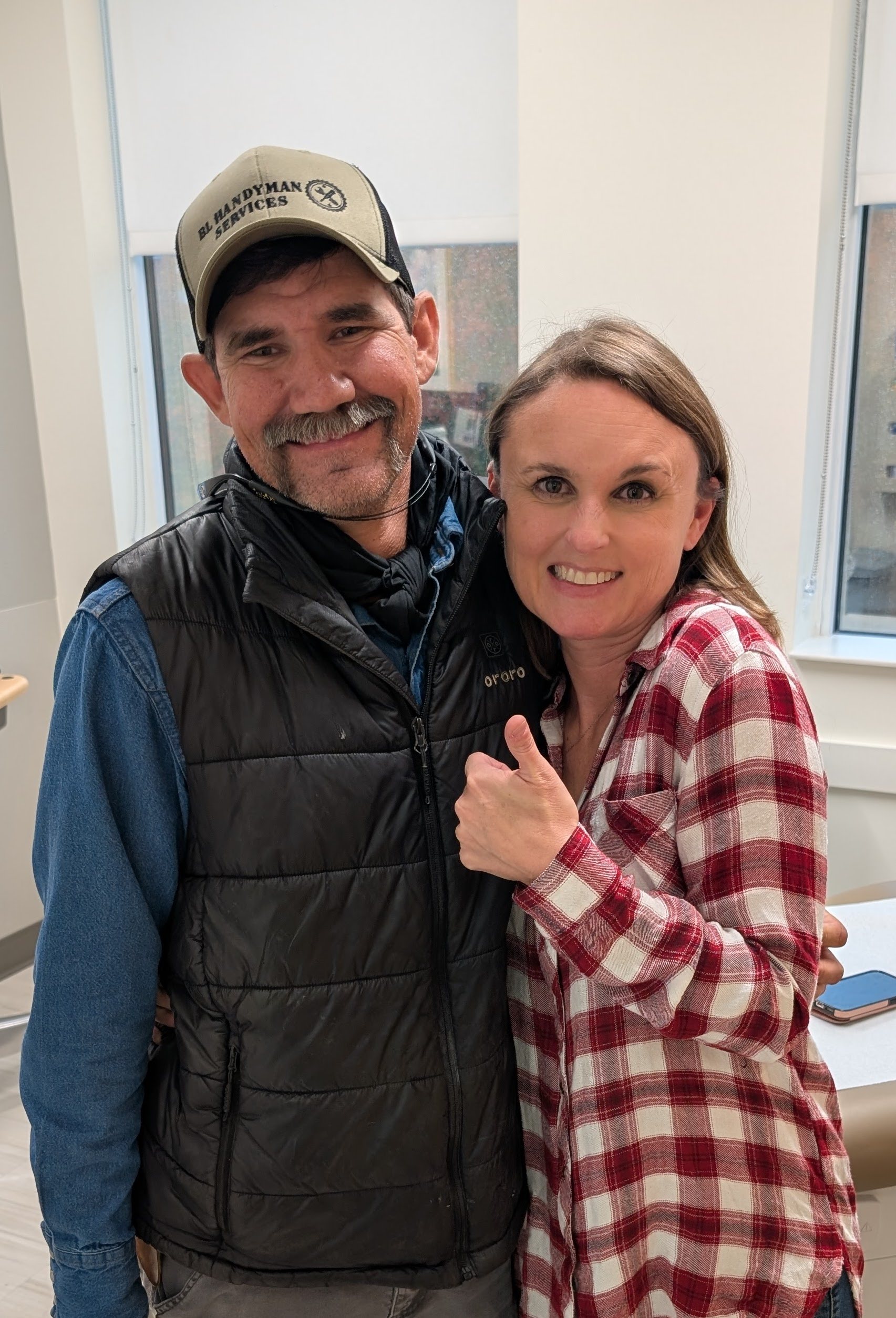 Adam with his kidney donor Erin Holland