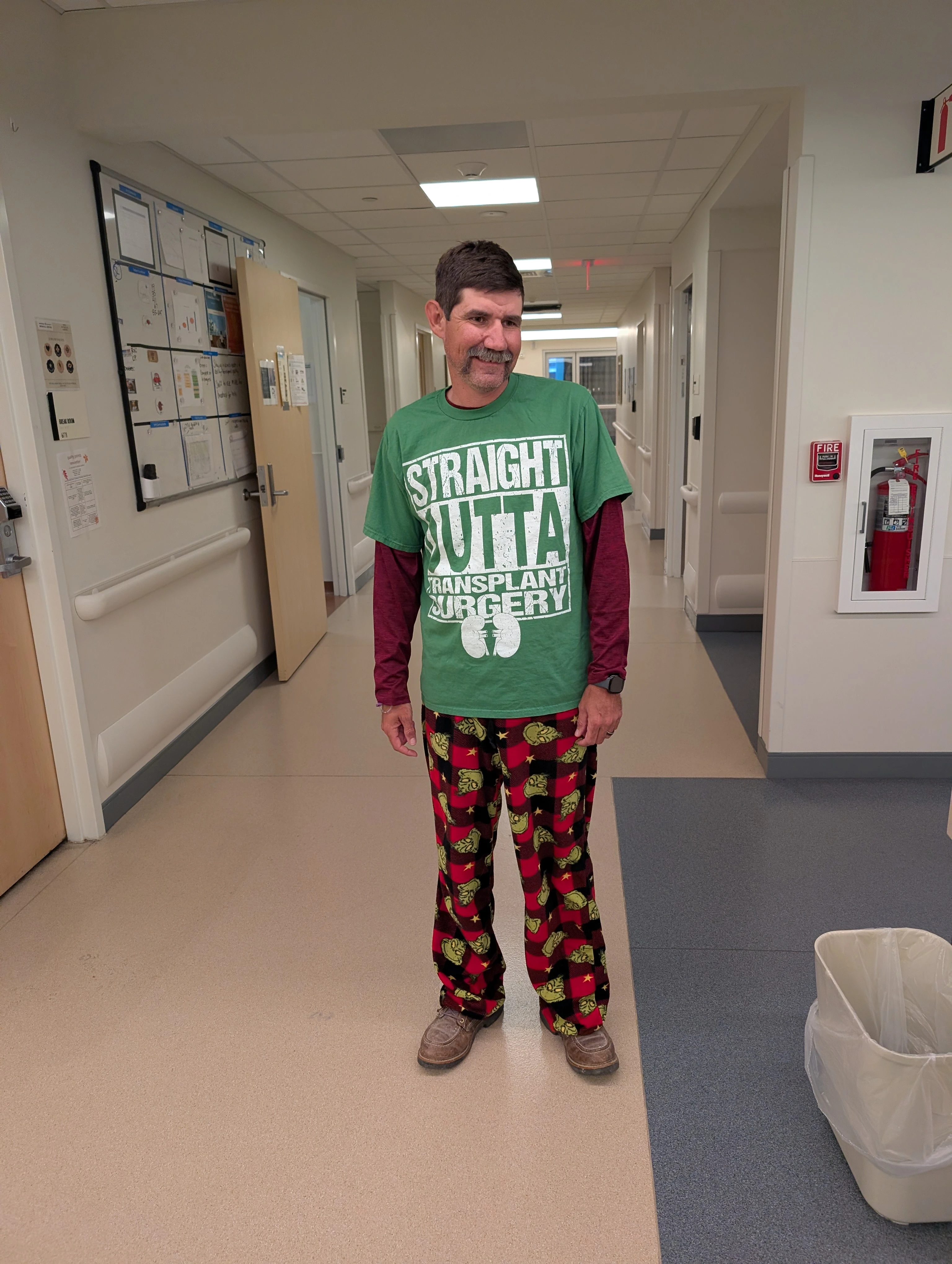 Adam standing after recovery